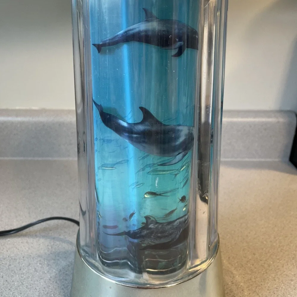 Vintage 1990s Fish Motion Lamp Bright Night Light Rotating Ocean Aquarium Tanaka
